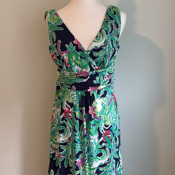 Lilly Pulitzer Bright Floral V-neck Maxi Sundres size large - Picture 2 of 13